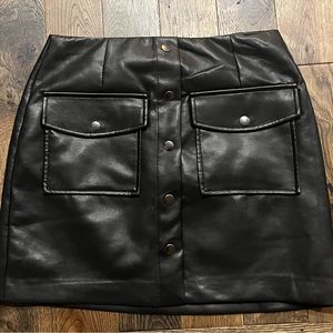Faux Leather Mini Skirt-Size Small